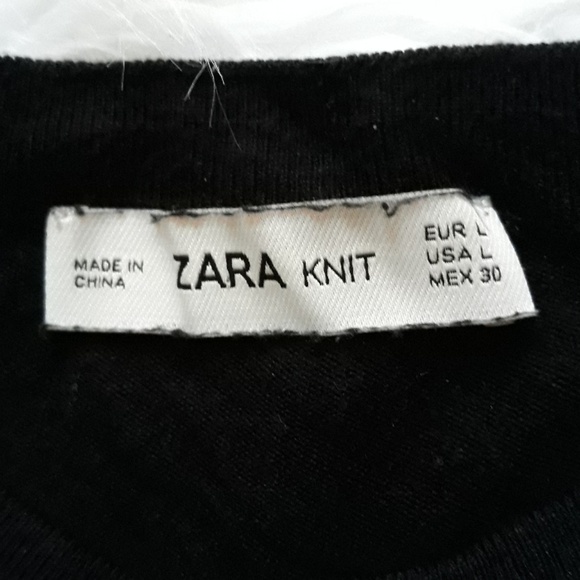 Zara Knit black gold button sleeve pullover D1 - Picture 6 of 7